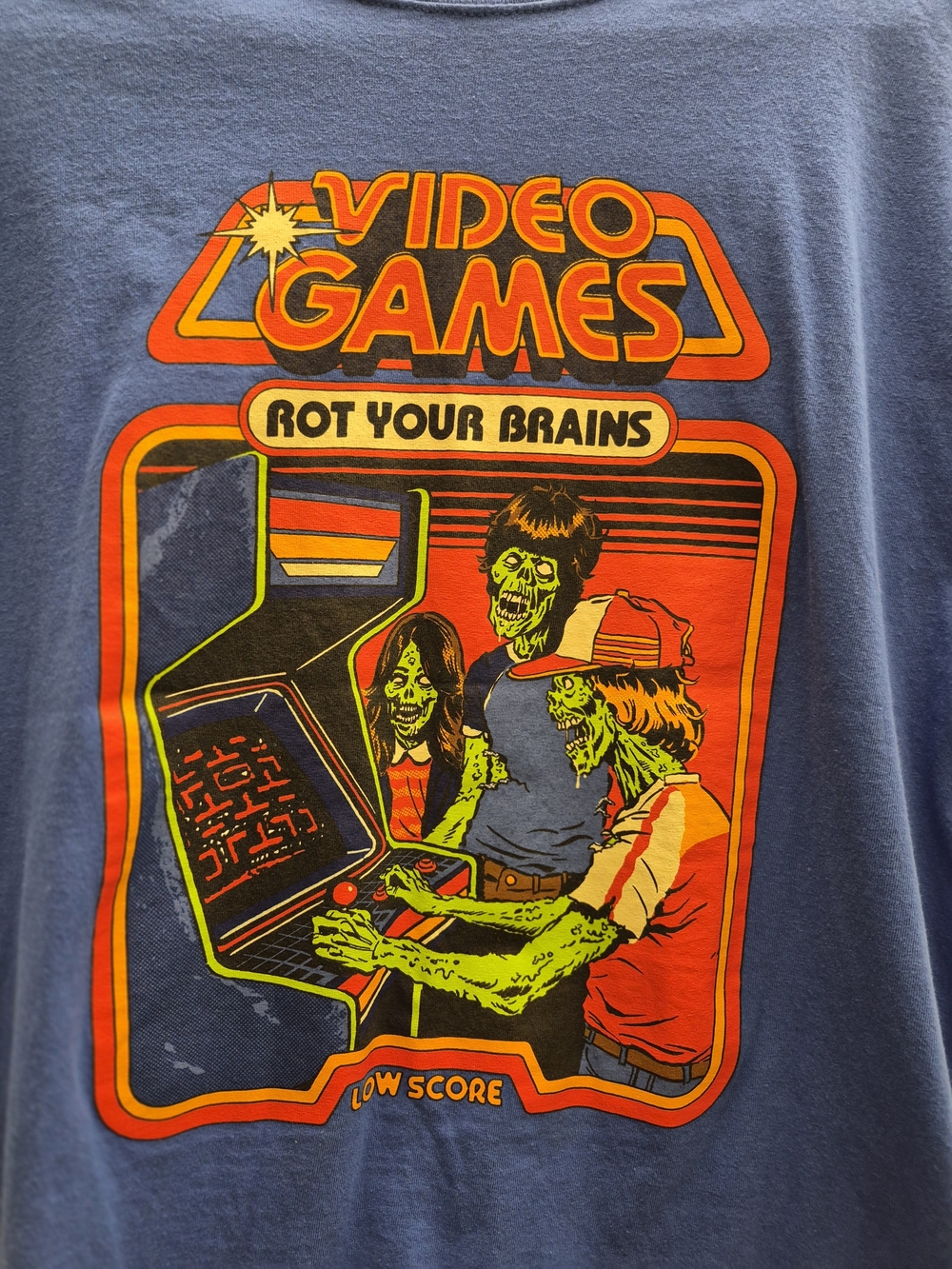 Video Games 'Rot Your Brains' Graphic Tee - Blue